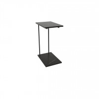 Manhattan Comfort 255451 Celine Tuck-in End Table with Steel Legs in Black Marble